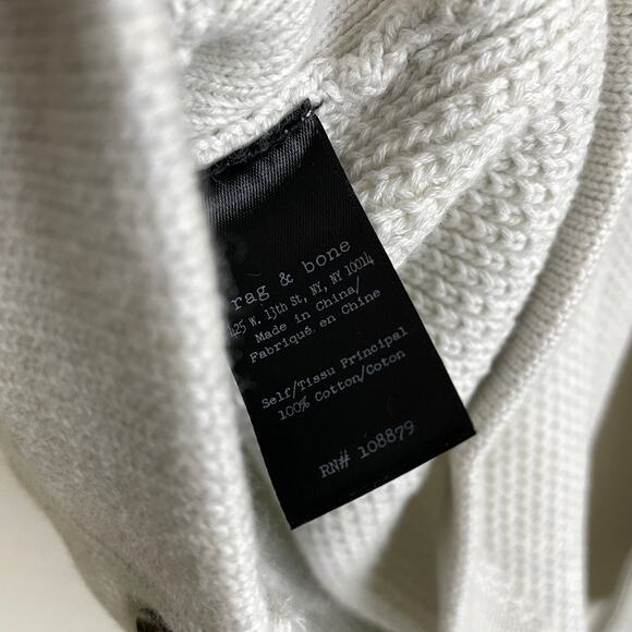 Rag and Bone Cardiff Cardigan Sweater Mens XS White Shawl Collar Button NWOT - Picture 8 of 8